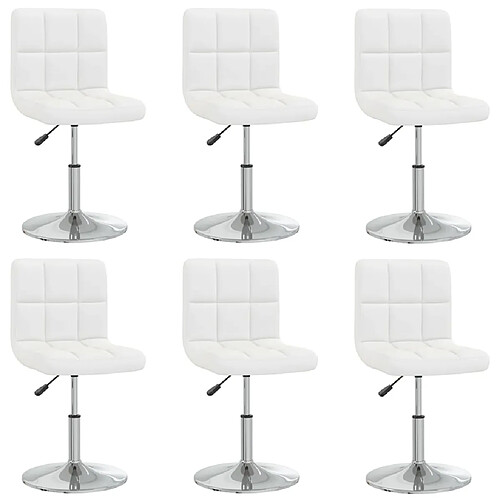 vidaXL Chaises à manger lot de 6 blanc similicuir