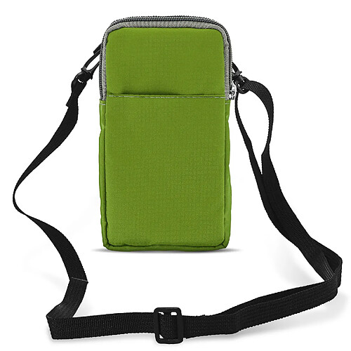 Avizar Etui Ceinture Smartphone Passant Ceinture Mousqueton Lanière 2 Poches vert