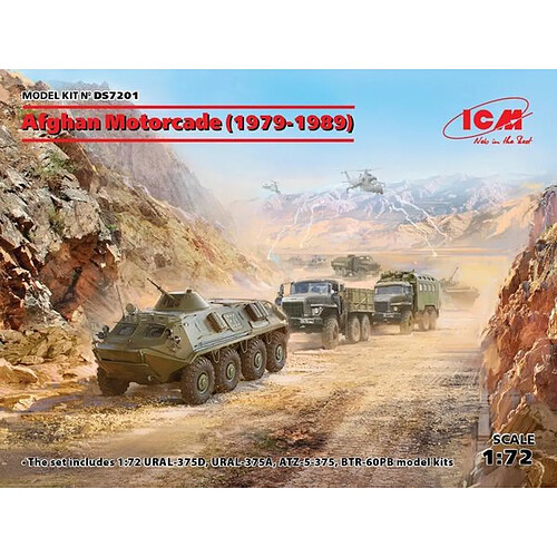 Afghan Motorcade (1979-1989)(URAL-375D, URAL-375A,ATZ-5-375,BTR60PB- 1:72e - ICM