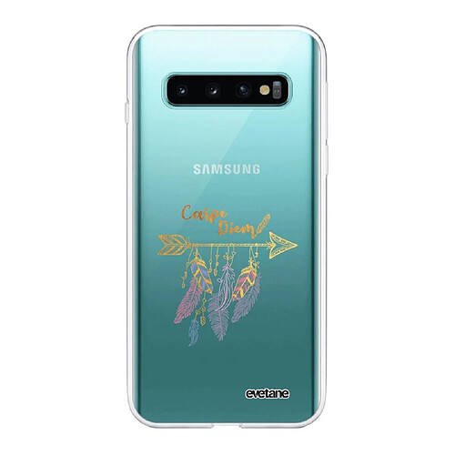 Coque Samsung Galaxy S10 360 intégrale transparente Carpe Diem Or Ecriture Tendance Design Evetane.