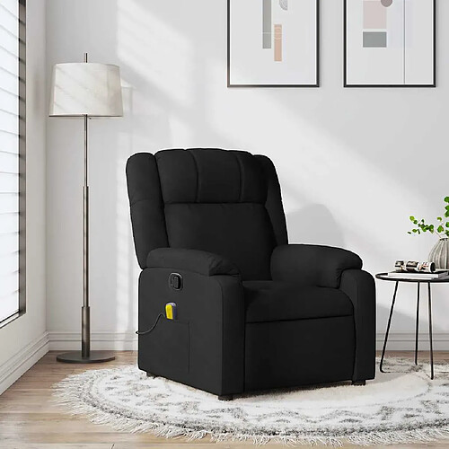 vidaXL Fauteuil de massage inclinable Noir Tissu