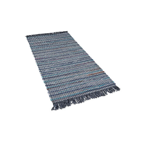 Beliani Tapis en coton gris 80 x 150 cm BESNI