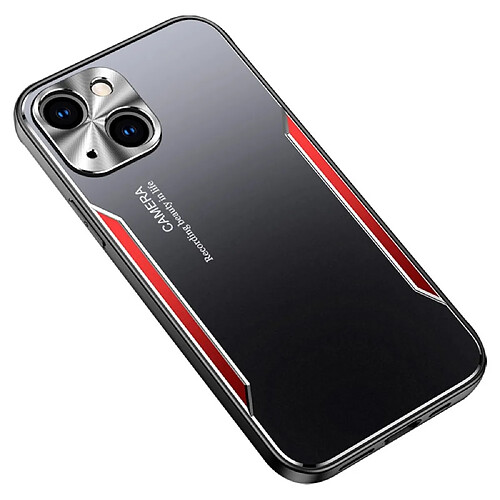 Coque en TPU + alliage d'aluminium antichoc, mince pour votre iPhone 14 Plus - noir/rouge