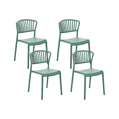 Beliani Lot de 4 chaises GELA Matière synthétique Vert menthe