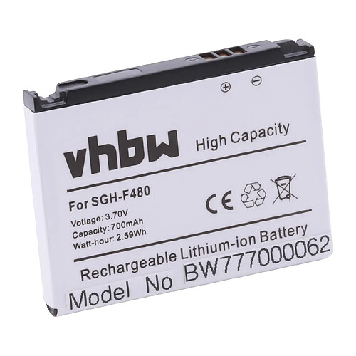 Vhbw Batterie LI-ION compatible pour SAMSUNG SGH-F480 / F480i / F480v