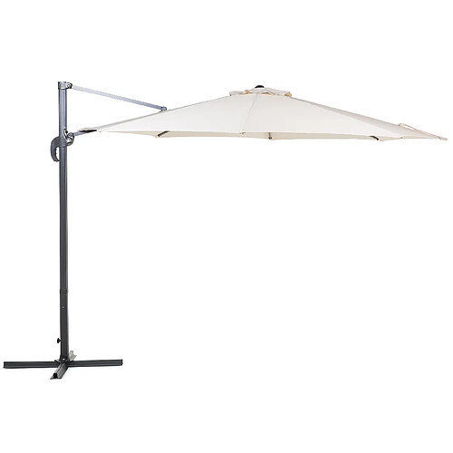 Beliani Grand parasol de Jardin beige clair d 300 cm SAVONA