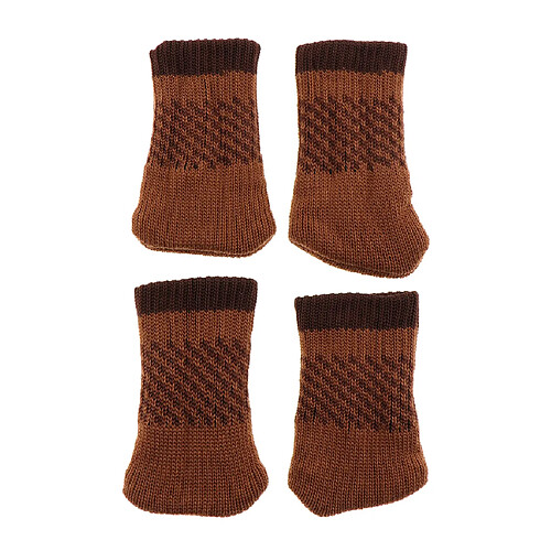 4pcs pieds de meubles en tricot chaussettes de protection de plancher de jambe de chaise couvre le jaune de blé