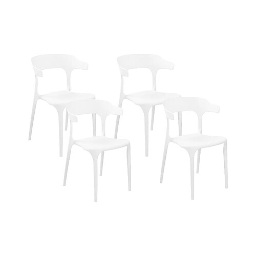 Beliani Lot de 4 chaises GUBBIO Matière synthétique Blanc