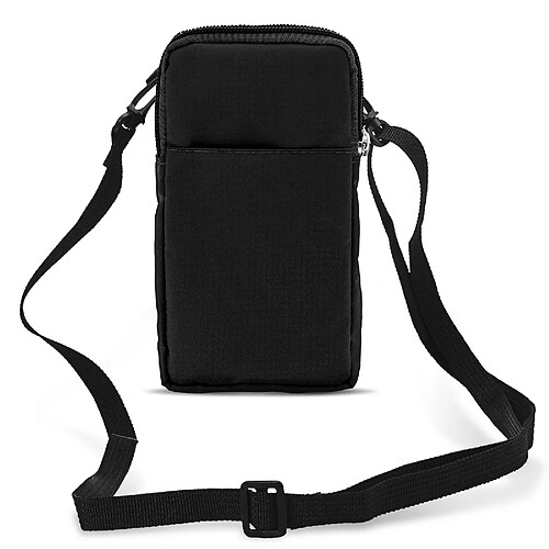 Avizar Etui Ceinture Smartphone Passant Ceinture Mousqueton Lanière 2 Poches noir