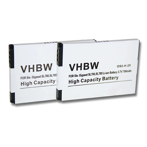 Vhbw 2 x batteries Li-Ion 700mAh adaptées pour Siemens Unify OpenStage SL4 remplace V30145-K1310K-X444 etc.