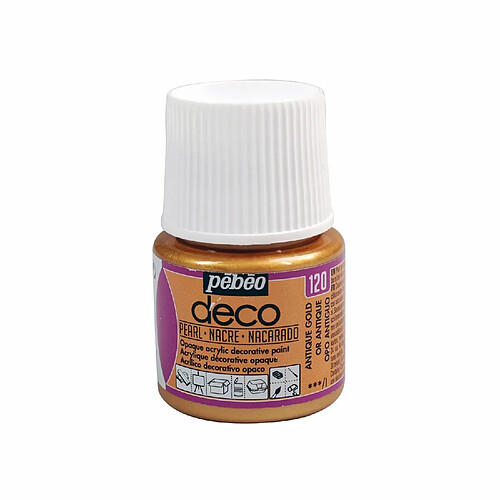 Pebeo Peinture acrylique opaque nacrée - Or antique - 45 ml