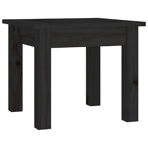 ComfortXL Table Basse Noir 35x35x30 Cm Bois Massif De Pin