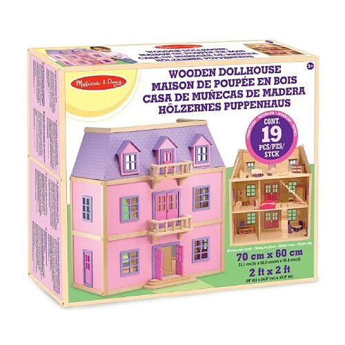 Melissa & Doug - 14570 - Poupée et Mini Poupée - Maison de poupée en bois à plusieurs étages