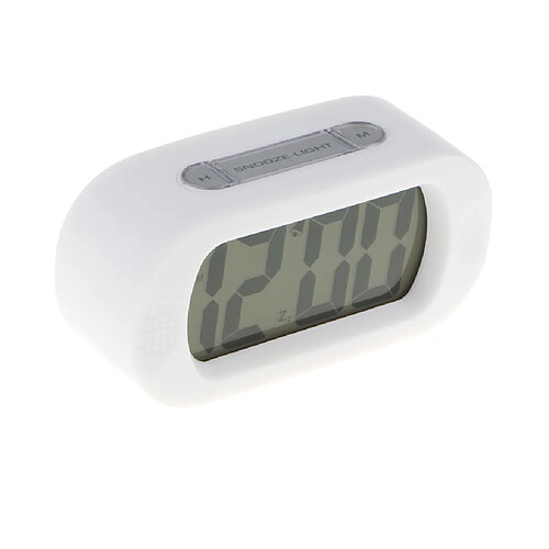 silicone lcd réveil numérique antichoc snooze lumière réveil blanc