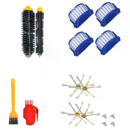 Kit de pièces de rechange pour aspirateur IRobot Roomba série 600, 610, 620, 650, brosse latérale, filtre Aero Vac