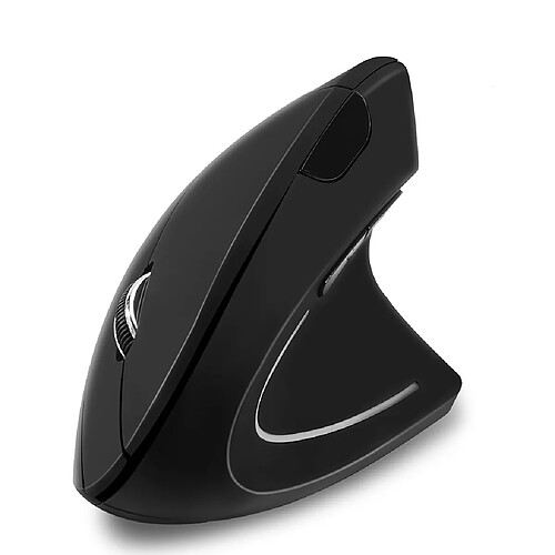 Souris optique 2400DPI de conception ergonomique de souris verticale sans fil de 2.4G USB 6 touches - Noir