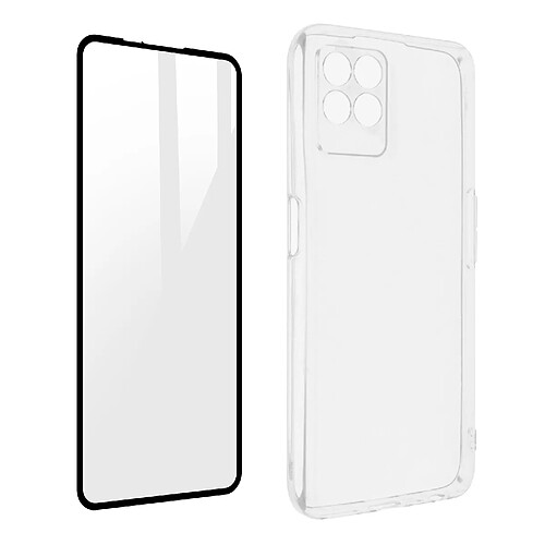 Avizar Coque Realme 8i Silicone Souple Film Verre Trempé 9H