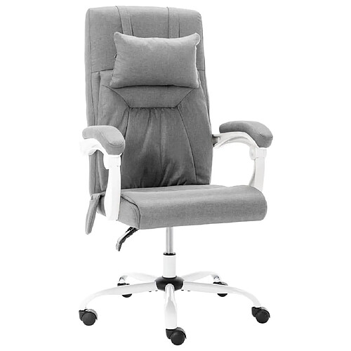 Helloshop26 Chaise fauteuil siège de bureau informatique étude de massage tissu gris 02_0024011