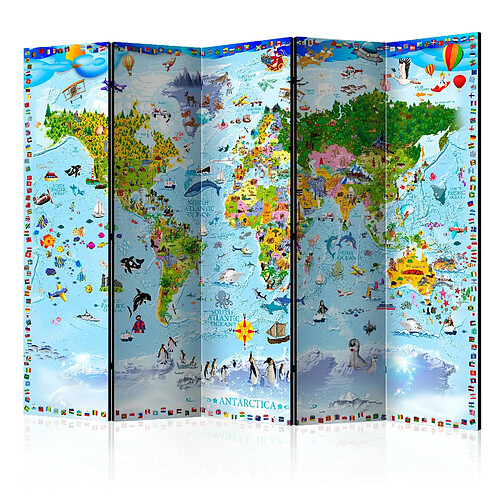 Artgeist Paravent - World Map for Kids II [Room Dividers] [225x172]