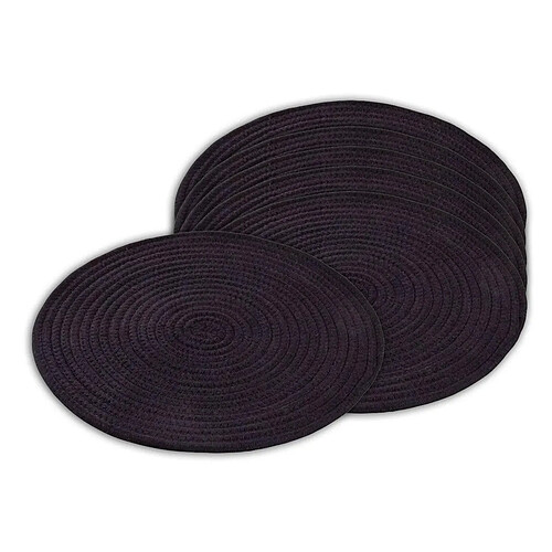 Aubry Gaspard Set de Table Noir (Lot de 6)