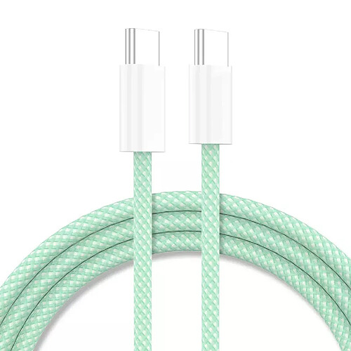 Cable Type-C / Type-C Fast Charge 3A Nylon Renforce Vert 1M Pour Smartphone Xiaomi / Oppo / Vivo / Realme / Pixel Little Boutik®