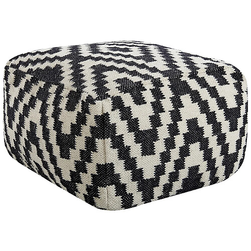 Beliani Pouf KNIDOS Noir blanc 56 cm 56 cm