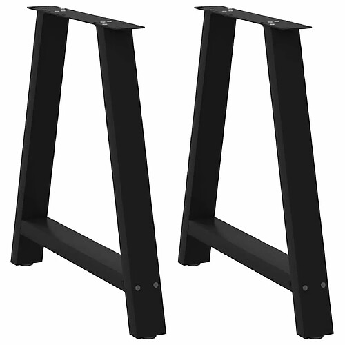 vidaXL Pieds de table basse forme de A 2 pcs noir 70x(72-73) cm acier