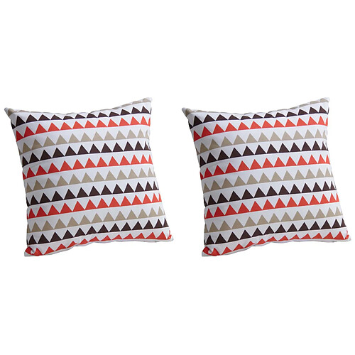 Aubry Gaspard Housse de coussin en coton (Lot de 2) Ligne triangle.