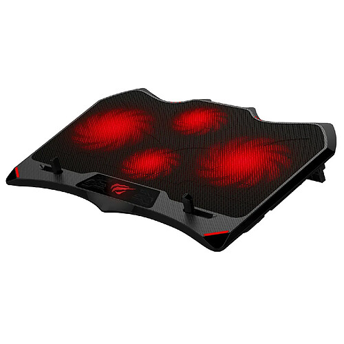 GAMENOTE HV-F2081 Support ventilé pour PC Portable Ordinateur jusqu'à 17" silencieux - Retroéclairage rouge - Refroidisseur