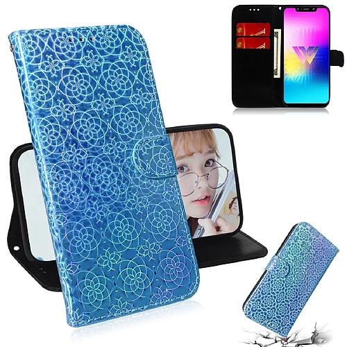 Wewoo Housse Coque Pour LG W10 couleur unie boucle magnétique coloré horizontale étui en cuir PU avec titulaire et fentes cartes et portefeuille et lanière bleu