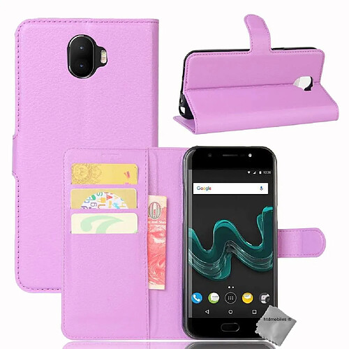 Htdmobiles Housse etui portefeuille pour Wiko Wim + verre trempe - MAUVE