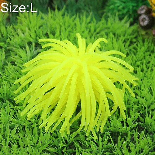 Wewoo Décoration aquarium jaune 3 PCS Articles TPR Simulation Sea Urchin Ball Corail, Taille: L, Diamètre: 13cm