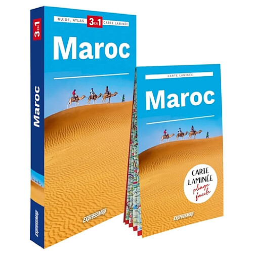 Maroc : 3 en 1 : guide, atlas, carte laminée