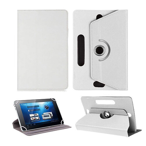 Etui rotatif en simili cuir pour Huawei MediaPad M3 lite 10 10.1" Blanc -VISIODIRECT-