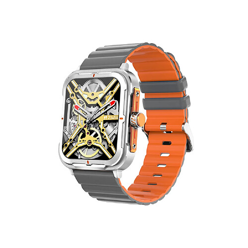 Eko Montre Connectée 5.2 NFC avec Mémoire Flash et Bracelet en Silicone Orange