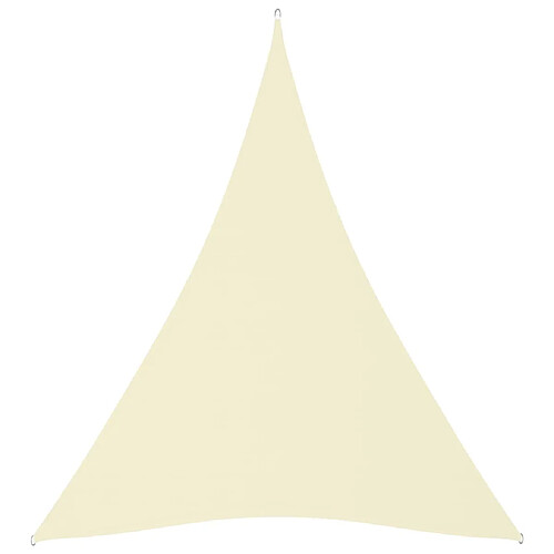 Helloshop26 Voile toile d'ombrage parasol tissu oxford triangulaire 5 x 6 x 6 m crème 02_0009926