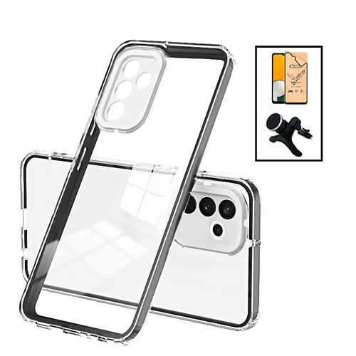 PHONECARE Kit Coque 360 Airbag Anti-Drop Caméra Protection + Support Magnétique Renforcé de Voiture pour Samsung Galaxy A04s - Transparent