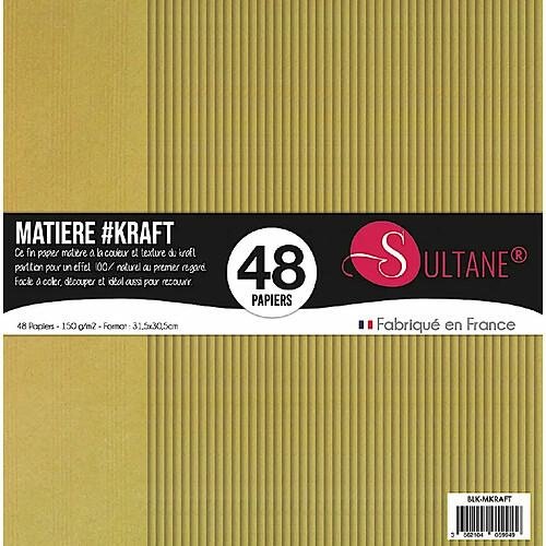 Sultane A 48 papiers Scrapbooking Kraft - 110g/m2 - H : 30,5 cm