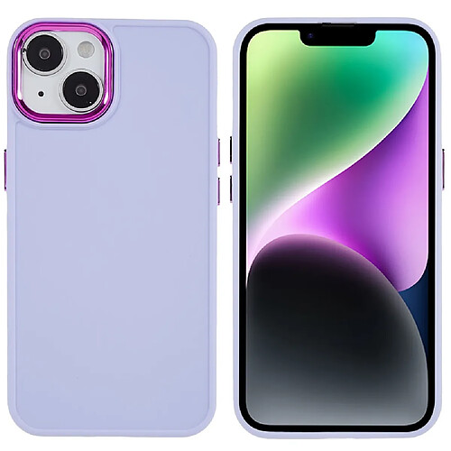 Coque en TPU Anti-empreintes digitales, avec anneau électroplaqué pour l'objectif de la caméra. pour votre iPhone 14 - violet