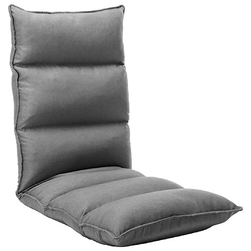 vidaXL Chaise pliable de sol - Gris clair Tissu