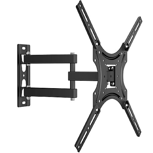 Onkron Support Television Mural Pivotant Inclinable pour 26 - 55 Pouces Ecran & TV, Support Mural TV de 40 kg - Bras TV Mural Articulé avec VESA 75x75 - VESA 400x400/Fixation Murale TV STE344-B Noir