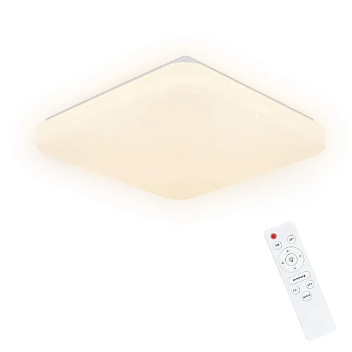 NETTLIFE Plafonnier LED Lampe de Chambre Ciel Étoilé avec Télécommande 37 W Lampe de Chambre d'Enfant Lampe Carrée 28 cm pour Salon Cuisine Couloir