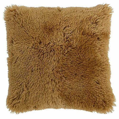 Paris Prix Coussin Déco Peau de Mouton 40x40cm Ocre