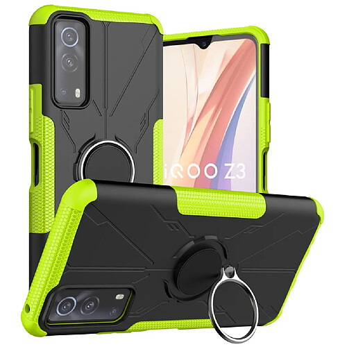 Coque en TPU antichoc, anti-chute avec béquille pour votre Vivo iQOO Z3/Y72 5G/Y53s - vert