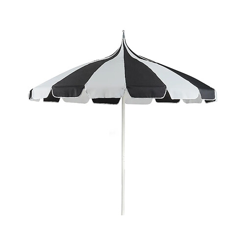 Beliani Parasol de jardin d 245 cm blanc et noir MINOA