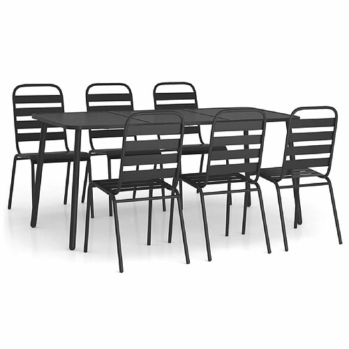 Maison Chic Ensemble de salle à manger de jardin 7 pcs,Table et chaises d'extérieur anthracite acier -GKD478738