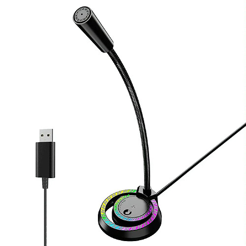 Yonis Microphone USB Effet RGB Son Clair Stable