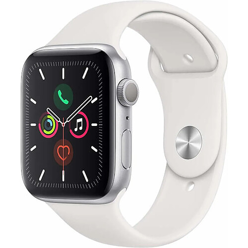 Apple Watch Serie 5 GPS, Boîtier 40mm Aluminium Argent et bracelet sportif blanc · Reconditionné