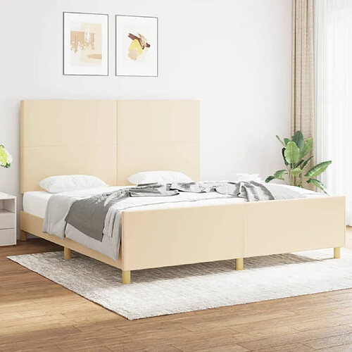 vidaXL Cadre de lit sans matelas crème 180x200 cm tissu