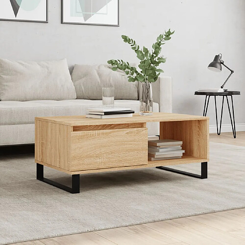 vidaXL Table basse Chêne sonoma 90x50x36,5 cm Bois d'ingénierie